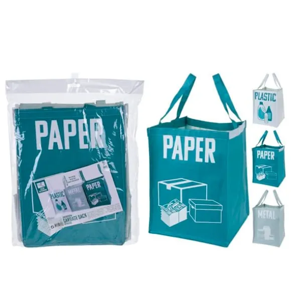 Soppor - BigBuy Home - Pack om 3 - Polypropen - Färger Turkos, Vit, Grå