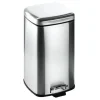 Soptunna, 12 Liters Kapacitet, Fotpedalsdrift,Silver, 12L