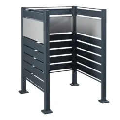 Soptunnesskydd Uusikaupunki 120x91x91 cm silver [en.casa]