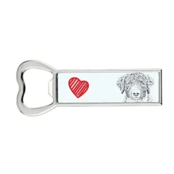 Spansk vattenhund - flasköppnare med en hund, personlig kylöppnare, unik present till en man från Art-Dog