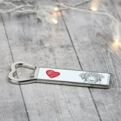 Spansk vattenhund - flasköppnare med en hund, personlig kylöppnare, unik present till en man från Art-Dog
