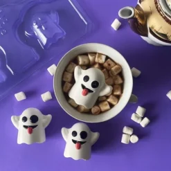 Spökformad 3D Chokladform - 3-delad Silikonform för Halloween Pralinform