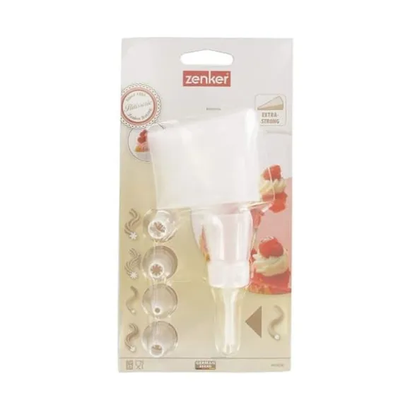 Spritspåse med 5 plastmunstycken 28 cm Zenker Smart Pastry