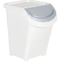 Stapelbara soptunnor med lock - 3 st | Färg: Vit | Volym: 120 L