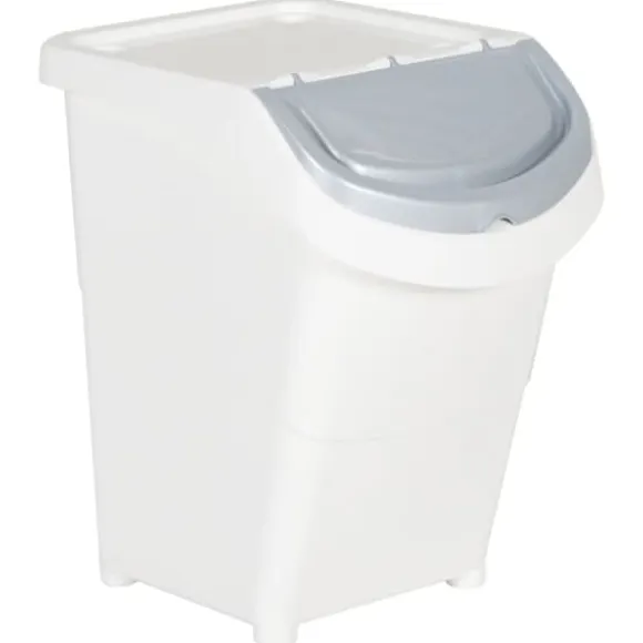 Stapelbara soptunnor med lock - 3 st | Färg: Vit | Volym: 120 L