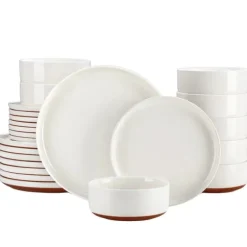 Stengodsservis, Solid Design, För 4 personer,Vit 24 Delar