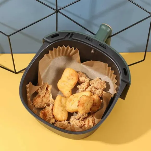 50st Fyrkantiga Airfryer Papper – Bakplåtspapper för Luftfritös 16cm