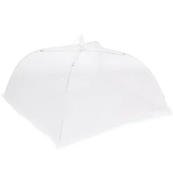 2 st hushållsparaply vikbart matmåltidsförvaringsnät tält kökstillbehör nätkant vit 43x43cm
