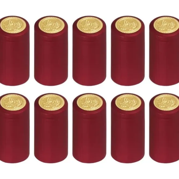 100 st krympsäkert vinflaskskydd, krympskydd för vinkällare och kök, röd 30 mm