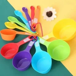 12 st matskedar mätkopp set plast PP graderad måttsked för konditori kök bakverktyg