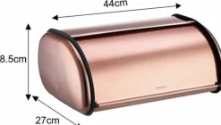 Stor brödlåda i stål 44cm matt roséguld KINGHOFF KH-1870