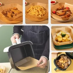 STORPACK Fyrkantiga Air Fryer Papper 300-pack för Luftfritös 17cm