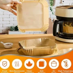 STORPACK Fyrkantiga Air Fryer Papper 300-pack för Luftfritös 17cm