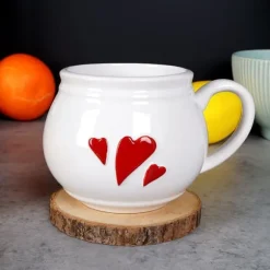 Stor porslinsmugg för att dricka te, örter, kaffe, choklad, värme XL