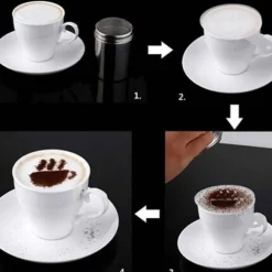 16 st plast cappuccino kaffe skum spray mall schabloner DIY dekorera kaffe tryckform