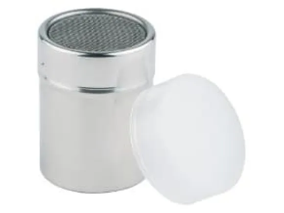 Strødåse rund Ø5.5xH7.5cm 0.15ltr rustfri stål PP låg,stk