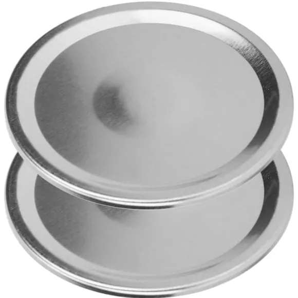 24 st runda delade lock för konservburkar, förvaringslock för vanlig burk med bred öppning (silver 86 mm)