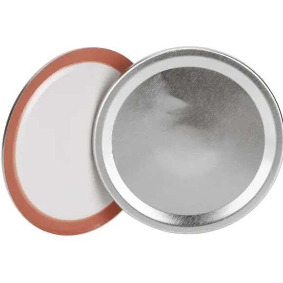 24 st runda delade lock för konservburkar, förvaringslock för vanlig burk med bred öppning (silver 86 mm)