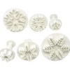 6 st/set livsmedelskvalitet plast snöflinga fondant kakplunger utskärare formar DIY präglingsverktyg för bakning