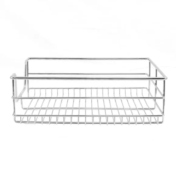 2 st Utdragbara Trådkorgar i Rostfritt Stål - 50 cm (B) med Mjuk Stängning För Skåp och Skafferier Kökslådor Förvaring 430 mm D x 397 mm B x 140 mm H | CDON