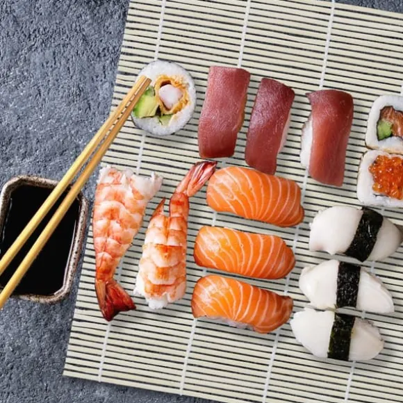 Sushi-tillverkningsset, Bambu, 23x23 cm, Natur
