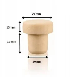 SVAMPKAPP 1 st. FLASKSTOPP 19mm ITALIENSK PRODUKT CERTIFIERAD