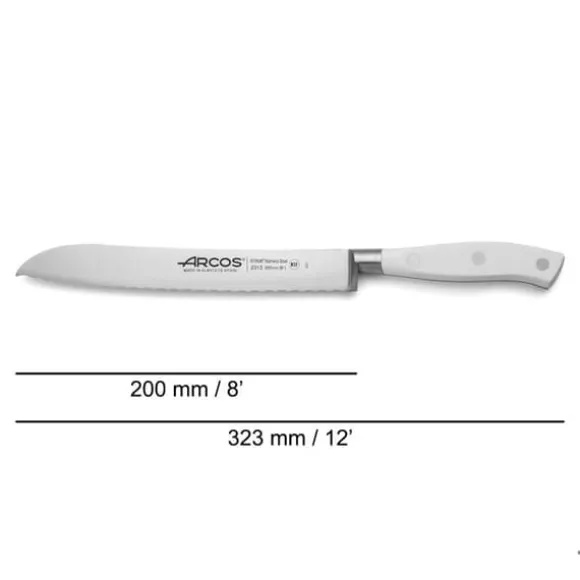 Svensk Brödkniv i smide 20 cm Riviera White Arcos - Rostfritt stål - Skärning