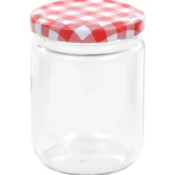 Syltburkar i glas med vita och röda lock 48 st 230 ml - Kakburk - Kakburkar - Home & Living