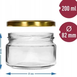 Syltburkar med lock 6 st 200 ml