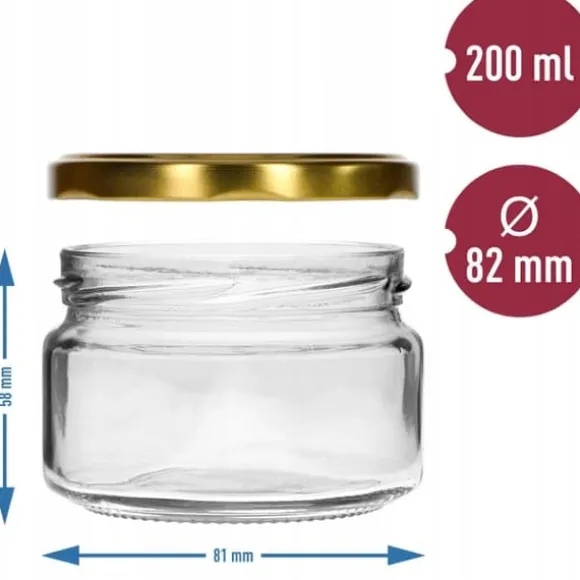 Syltburkar med lock 6 st 200 ml