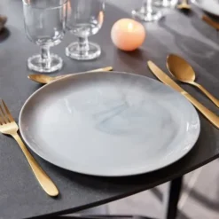 Tallrik - Luminarc - Diwali Marmor - 25 cm - Grå - Opal, ultrahållbart glas