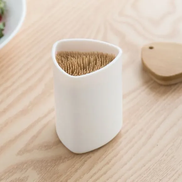 Tandpetare Förvaringslåda PS Bamboo Enkel Modern Tandpetare Dispenser Behållare för Home Hotel