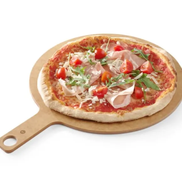 Tavla för servering av pizzasnacks med handtagsdiameter 356 mm