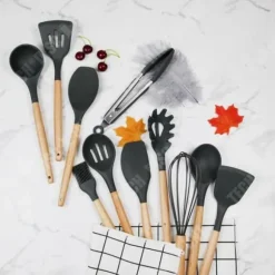 TD® Köksredskap Set, 11-13 delar Silikon Köksredskap Set Nonstick Köksredskap - Typ 11-st mörk g