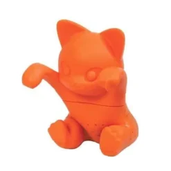 Tea Infuser Filter Diffuser Kattformad tesil tillverkad av 100 % livsmedelsgodkänd silikon