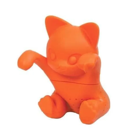 Tea Infuser Filter Diffuser Kattformad tesil tillverkad av 100 % livsmedelsgodkänd silikon