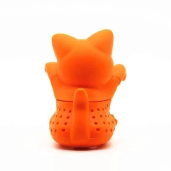 Tea Infuser Filter Diffuser Kattformad tesil tillverkad av 100 % livsmedelsgodkänd silikon