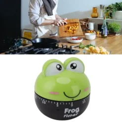 tecknad maskintimer hög noggrannhet justerbar 60 minuter mekanisk köksmakningtimer för köksstudier grön