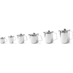 Tekannakanna med lock i rostfritt stål för kaffe och te 0,9L - Hendi 453308