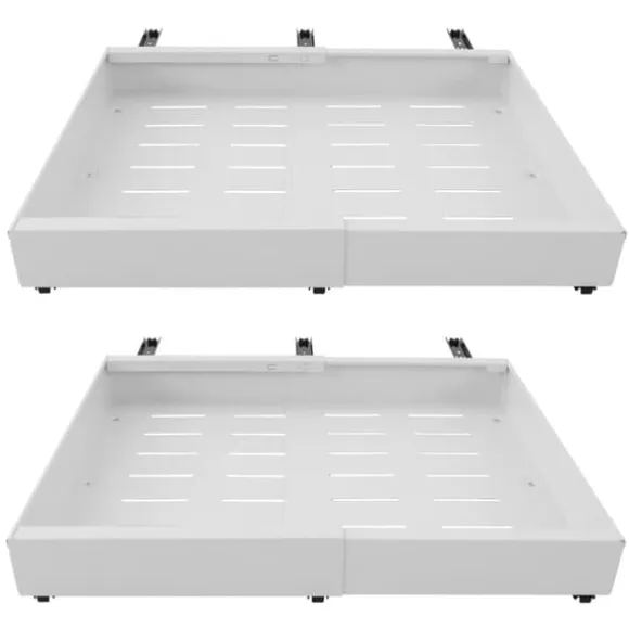 Teleskopisk låda, modern design, justerbar längd 32-52 cm,2Pcs Vit