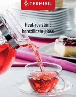 TERMISIL GLASKANNA 1,3L FÖR KAFFE, TE, ÖRTER, KAYA, VÄRMETÅLIG, POLSK