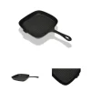 The Living Store Gjutjärnspanna grill 24 x 23 cm - Bordsgrillar & grillpannor