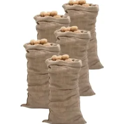 The Living Store Jutesäckar 5 st 65x135 cm 100% jute 220 gsm - Resväskor & väskor