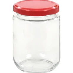 The Living Store Syltburkar i glas med röda lock 96 st 230 ml - Honungsburkar