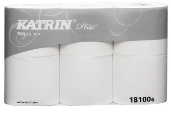 Toalettpapper Katrin Plus 360 vit 50m 18100 2-lagigt 42 rullar/kartong - (42 rullar per kartong)