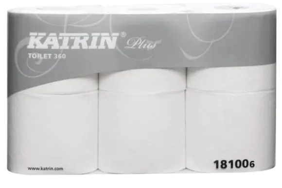 Toalettpapper Katrin Plus 360 vit 50m 18100 2-lagigt 42 rullar/kartong - (42 rullar per kartong)