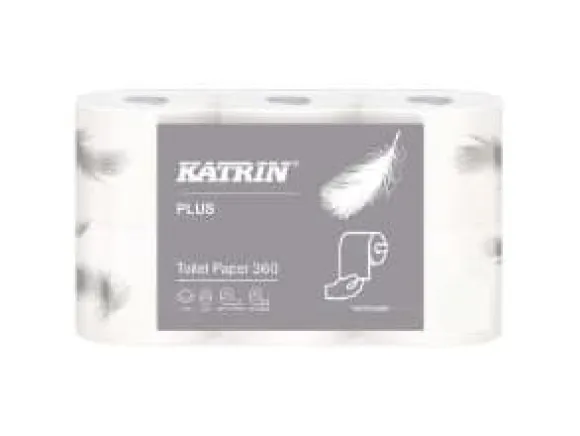 Toalettpapper Katrin Plus 360 vit 50m 18100 2-lagigt 42 rullar/kartong - (42 rullar per kartong)