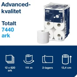 Toalettpapper TORK Adv T9 2-lag 12/fp