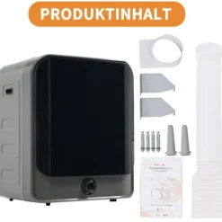 Torktumlare i rostfritt stål 3–4,5 kg 830W med 5 program, multifilter, överhettningsskydd och väggmontering [Energieklass C]