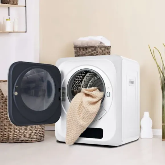 Torktumlare 3–4 kg i rostfritt stål, 850 W med flerfiltersystem, 6 program och överhettningsskydd (väggmonterad)